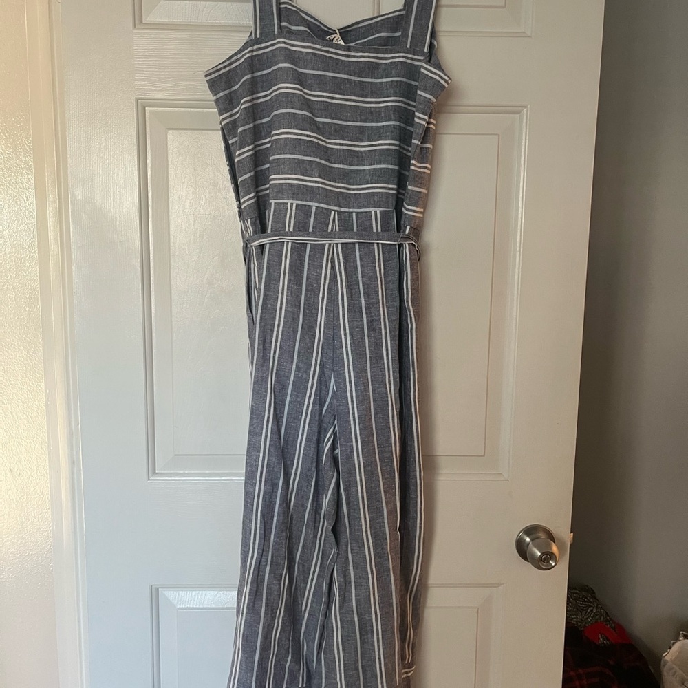 beachlunchlounge Blue and White Striped Jumpsuit | M | NWT - Picture 3 of 7